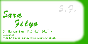 sara filyo business card